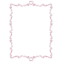Whimsical Hand-Drawn Frame. Line Art Illustration.