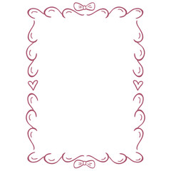Whimsical Hand-Drawn Frame. Line Art Illustration.