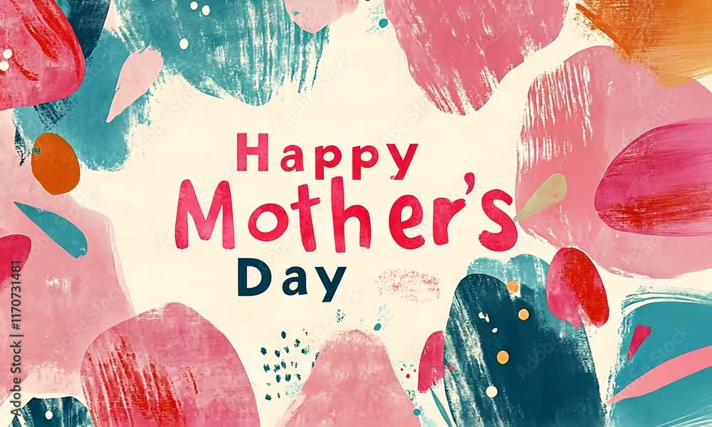 Poster a colorful background with a message that says happy mother's day. the background is filled with dif