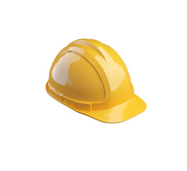 Fototapeta premium 3D illustration of a yellow safety hard hat, essential protective equipment used in construction and industrial work environments. Isolated on transparent background, png.