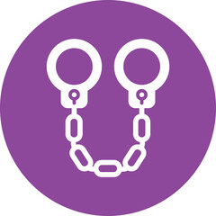 Prison Shackles glyph circle icon