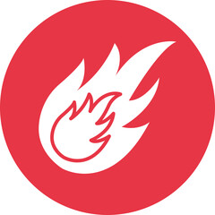 Fireball glyph circle icon