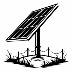 Solar Panel Silhouette Vector Art