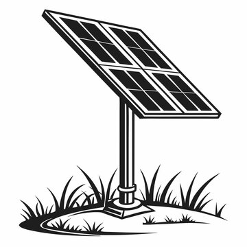 black solar panel on grass clip art preview
