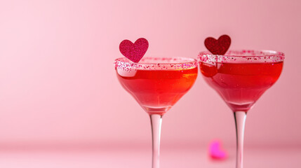 Romantic Red Cocktails. Valentine's Day Drinks.