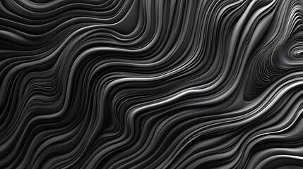 Abstract grayscale wavy lines background.