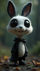 Tall skinny rabbit. Fantasy style, cartoon