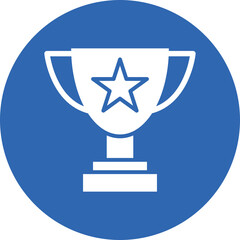 Achievement Trophy glyph circle icon