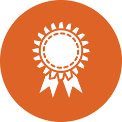Medal on Ribbon glyph circle icon