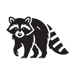 Stylish raccoon silhouette for versatile media applications - Raccoon illustration - minimallest raccoon vector
