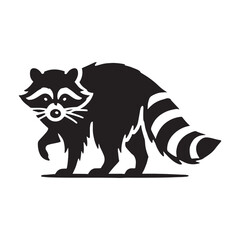 Stylish raccoon silhouette for creative design applications - Raccoon illustration - minimallest raccoon vector
