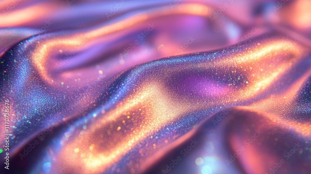 Poster luminous reflections dance upon the mesmerizing waves of colorful fabric in an artistic display of t