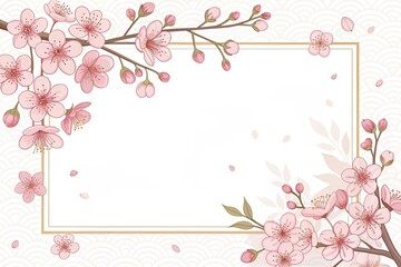 retro vintage cute cherry blossoms sakura illustration background