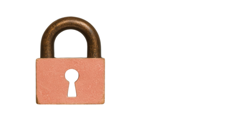 Lock security concept transparent background focus safety minimalist design
