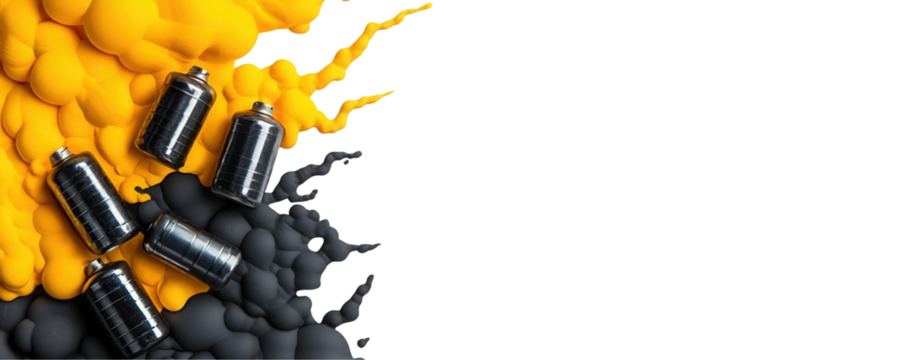 Spray paint explosion studio digital art bright colors close-up transparent background