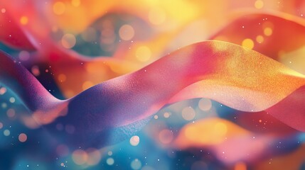 Abstract background with colorful waves and bokeh for international women's day or women's history month.