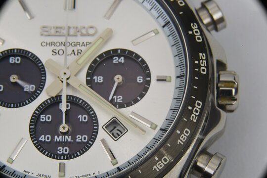 Netherlands. December 2024. A close up of the dial of a watch.