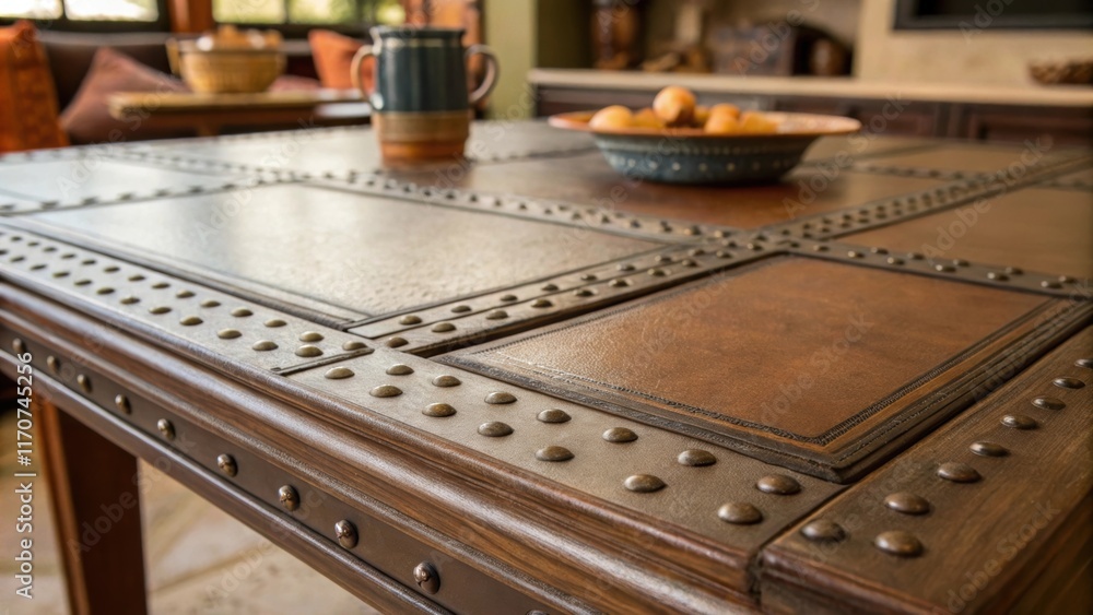 Poster A closeup focuses on the detailed rivets and seams where multiple panels connect suggesting an intricate assembly process. The interplay of light and shadow accentuates the