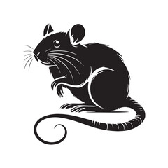 Minimalistic rat silhouette for modern creative designs - Rat black vector
