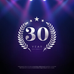  Anniversary celebration, year Anniversary celebration on lights background for celebration event, festive illustration.