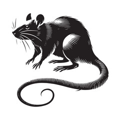 Playful rat silhouette for modern artistic designs - Rat black vector
