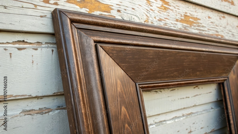 Aufkleber a closeup of a vinyl door frame resting at an angle against a faded wooden wall reveals intricate de