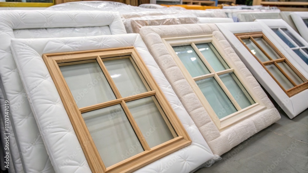 Aufkleber a closeup reveals a variety of beautifully designed window frames each differing in size and style s