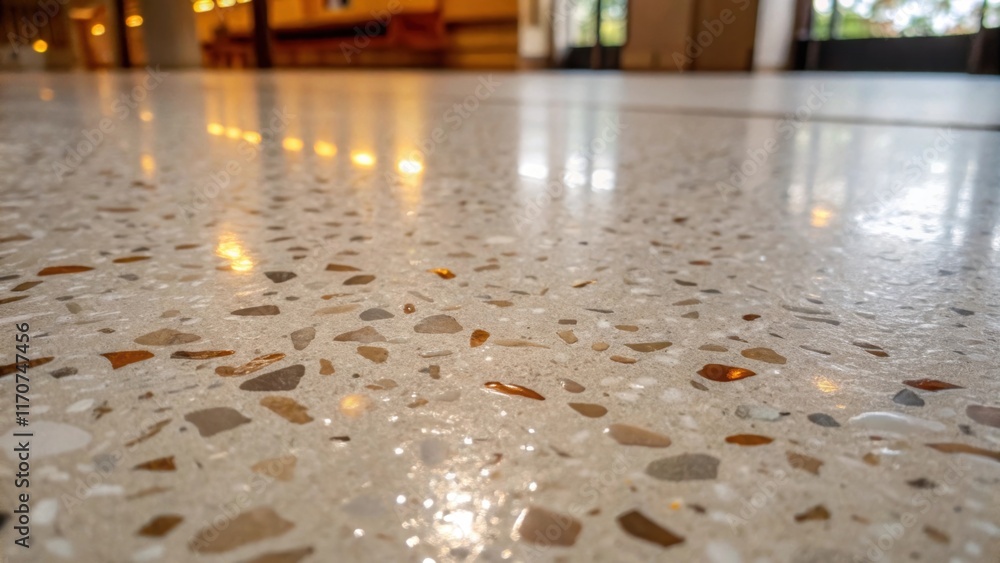 Leinwandbilder a closeup shot that focuses on the surface of a completed terrazzo tile capturing the crystalline st