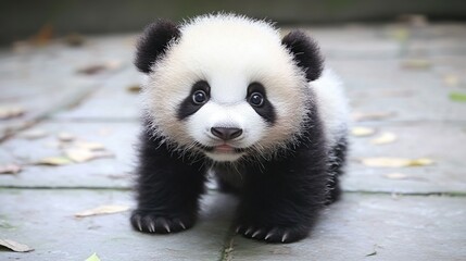 Fototapeta premium Adorable panda facing camera