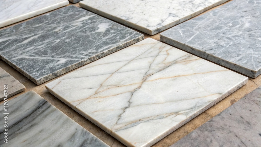 Poster a closeup view reveals intricate ing patterns in various shades of gray and white on the marble slab