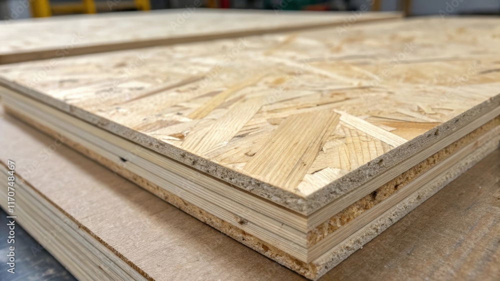 Poster a detailed inspection of the joints where two osb panels come together emphasizing the meticulous cr