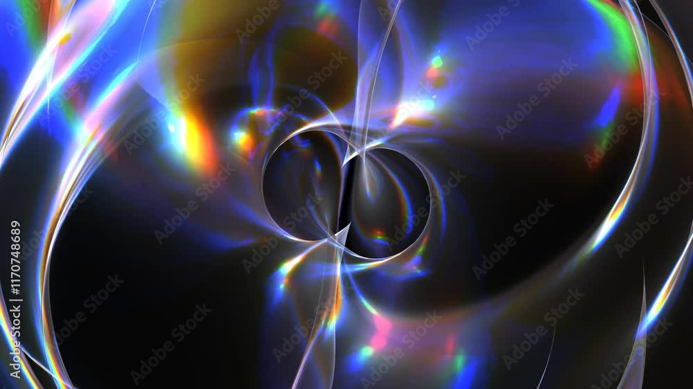 Poster abstract iridescent colorful background animation with swirls