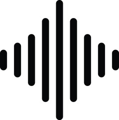 Radio Wave icons. Monochrome simple sound wave on white background. Isolated vector illustration