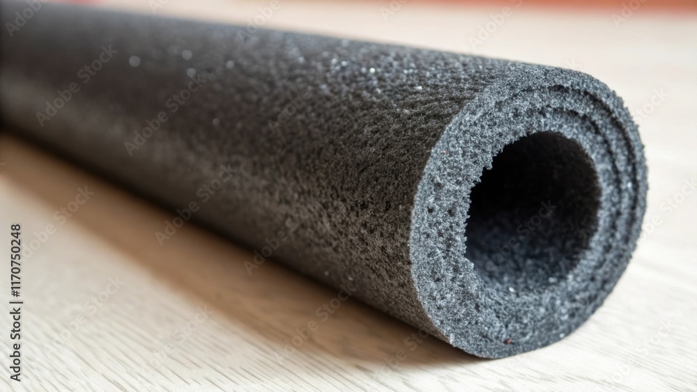 Poster A macro perspective capturing the surface details of a single insulation tube revealing its cellular structure. The plush matte finish catches the light in an unexpected way