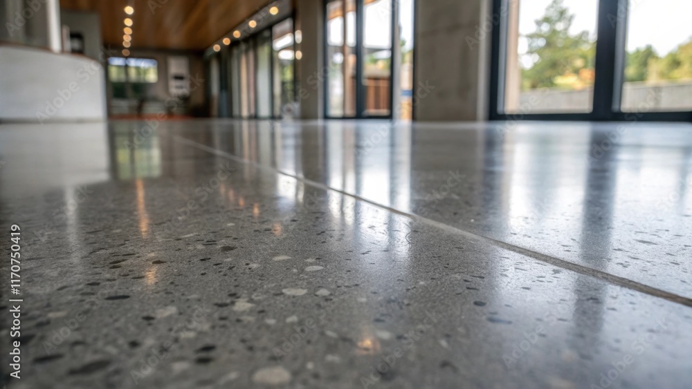 Aufkleber a macro shot captures the fine reflection in the polished concrete revealing the interplay between l