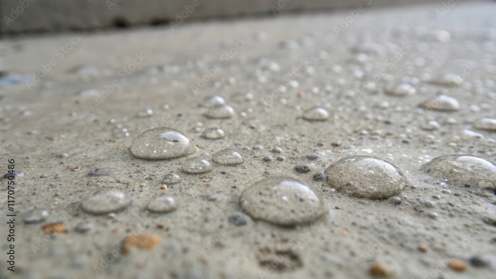 Aufkleber A macro shot capturing the texture of the concrete where the leveling marks reveal the careful techniques used. Tiny air bubbles are visible within the mix surrounded by finely
