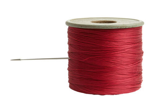 recommend clip art: A spool of red sewing thread with a needle stuck in, isolated on white background, transparent, png.