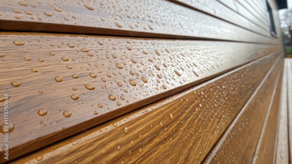 Aufkleber A macro shot of the claddings surface capturing the detail of the weatherproof finish which appears slightly raised in certain areas. The sheen reflects light differently creating