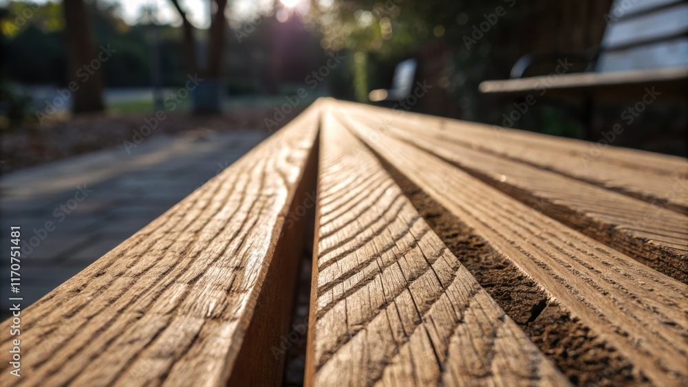 Aufkleber An abstract closeup of a single wooden slat where the focus shifts to the rich texture and intricate lines running through the wood capturing the interplay of light and shadow