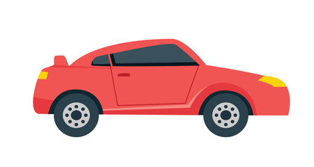 Red car illustration. Automobile. Electric car. Racing car.