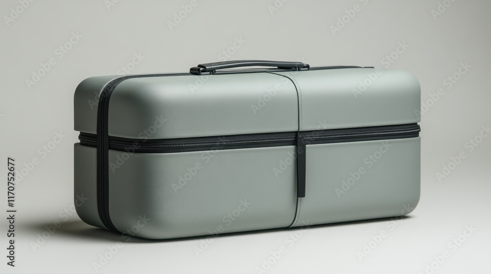 Poster stylish gray travel case designed for organization and versatility, perfect for home or on-the-go us