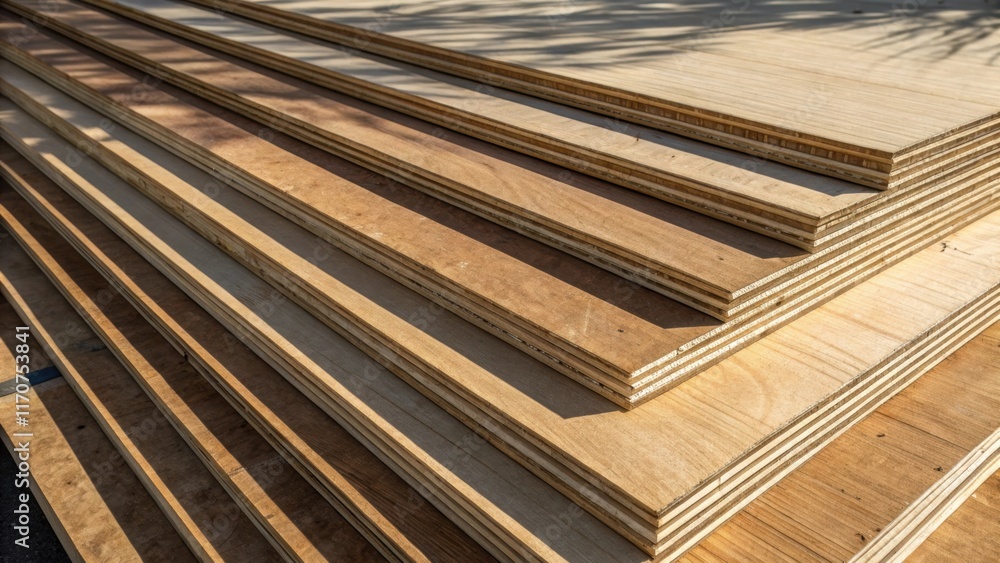 Poster An overhead view captures the uniformity of the plywood sheets each edge meticulously aligned. The shadows cast by the sheets create a rhythmic pattern that adds depth while the