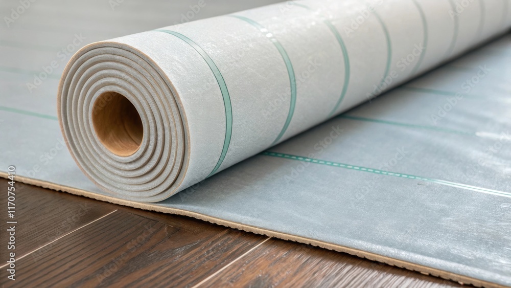 Poster A section of the underlayment unrolled with the edges slightly overlapping. The fine detail of the seams illustrates how each piece is positioned for optimal performance ensuring