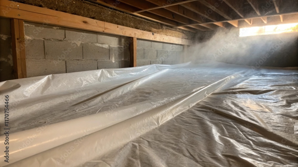 Aufkleber a section of the vapor barrier is unfurled allowing a glimpse into its inner fold revealing layers o