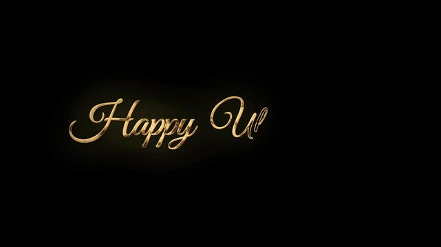 Happy Uttarayan Gold Text Animation, Kite Festival india
