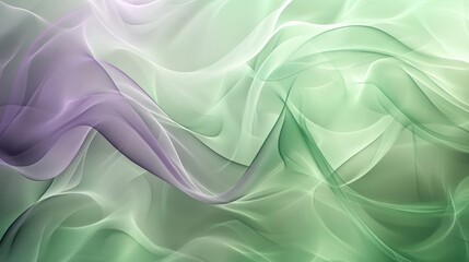 Obraz premium Create an abstract background featuring soft green and purple waves, flowing smoothly across the design