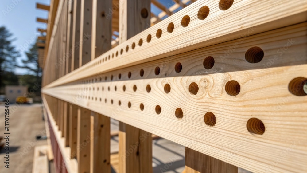 Poster a vibrant closeup showcases the intricate details of a laminated beam emphasizing the precision of t