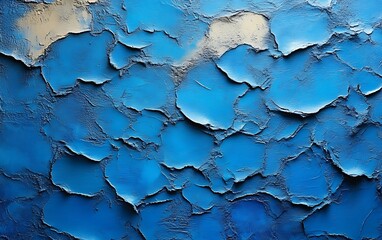 Obraz premium Cracked blue paint texture background.