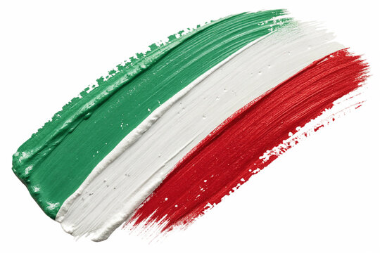 strokes of paint in the colors of the Italian flag
