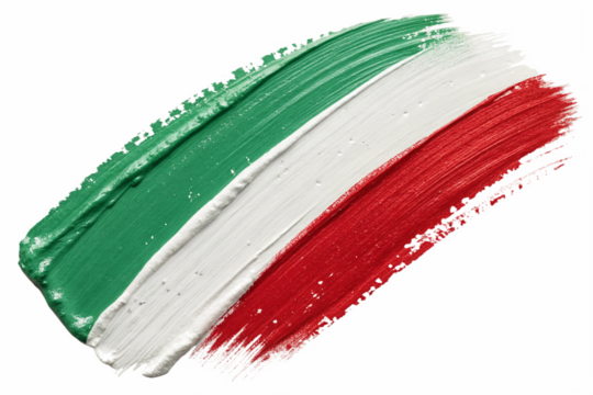 strokes of paint in the colors of the Italian flag - Powered by Adobe